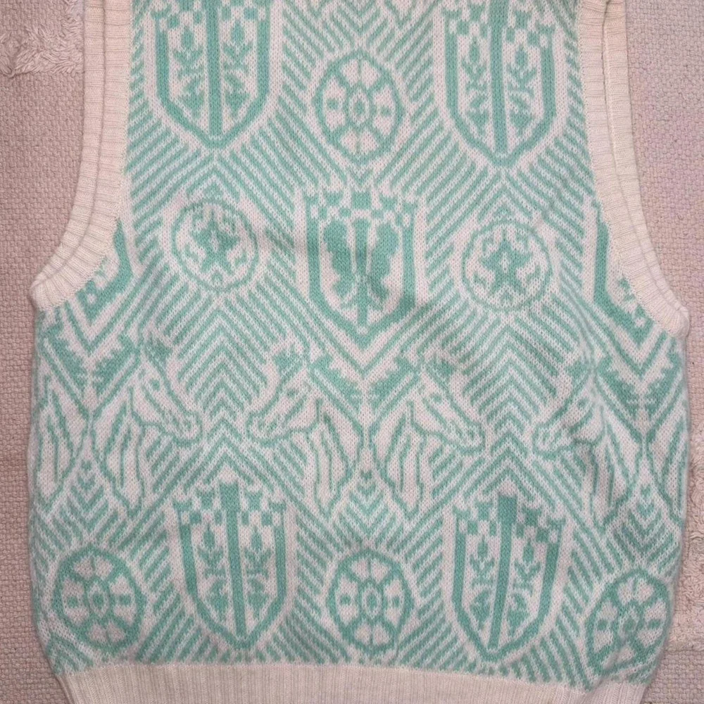 Vintage Benetton Wool Sweater Vest – Western Pastel Vibes (Size L)